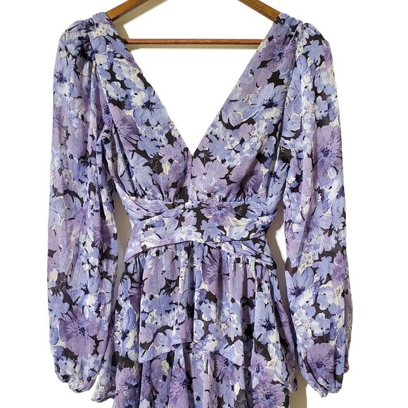 Astr Purple Floral Maxi Dress - Picture 4 of 11